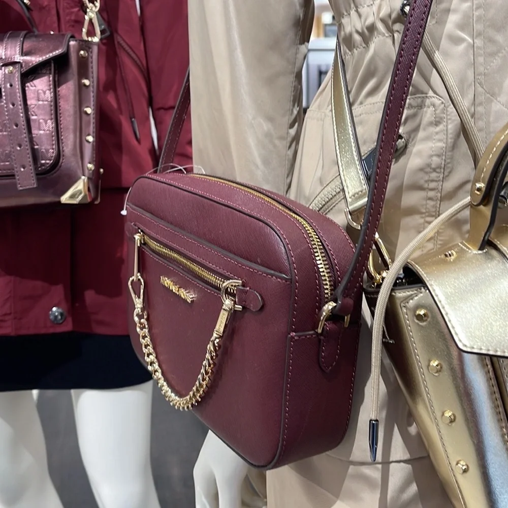 Michael Kors Jet Set Item Large East West Zip Chain Crossbody Merlot